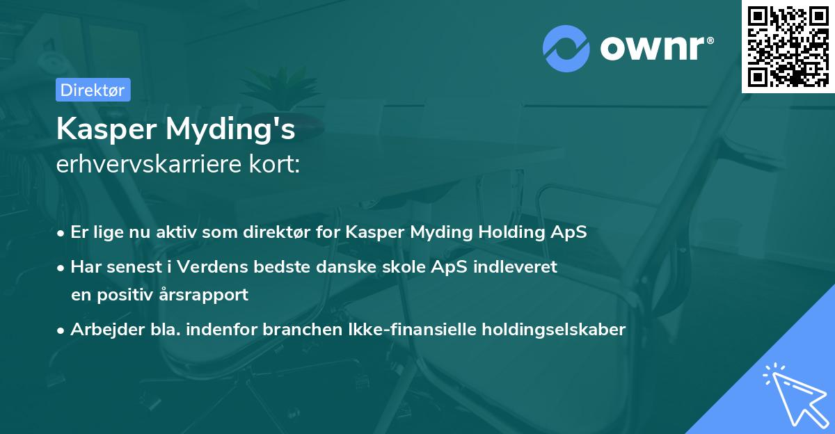 Kasper Myding's erhvervskarriere kort