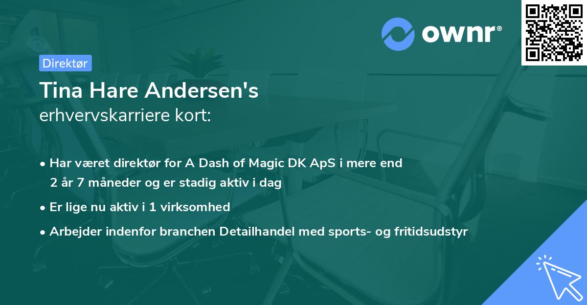 Tina Hare Andersen's erhvervskarriere kort