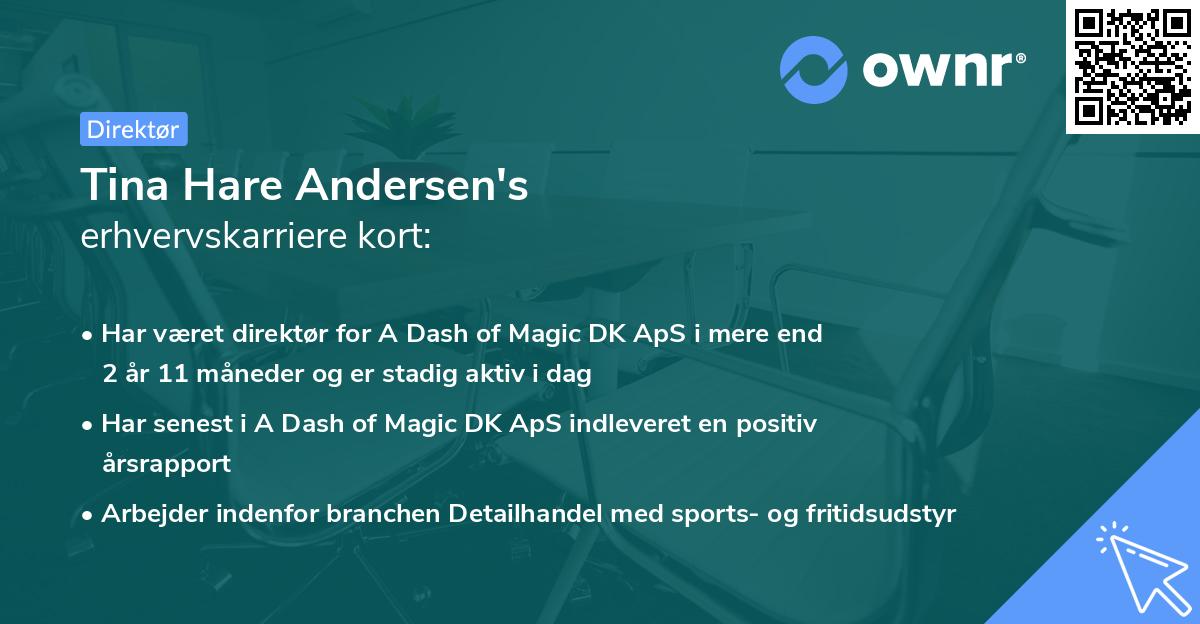 Tina Hare Andersen's erhvervskarriere kort