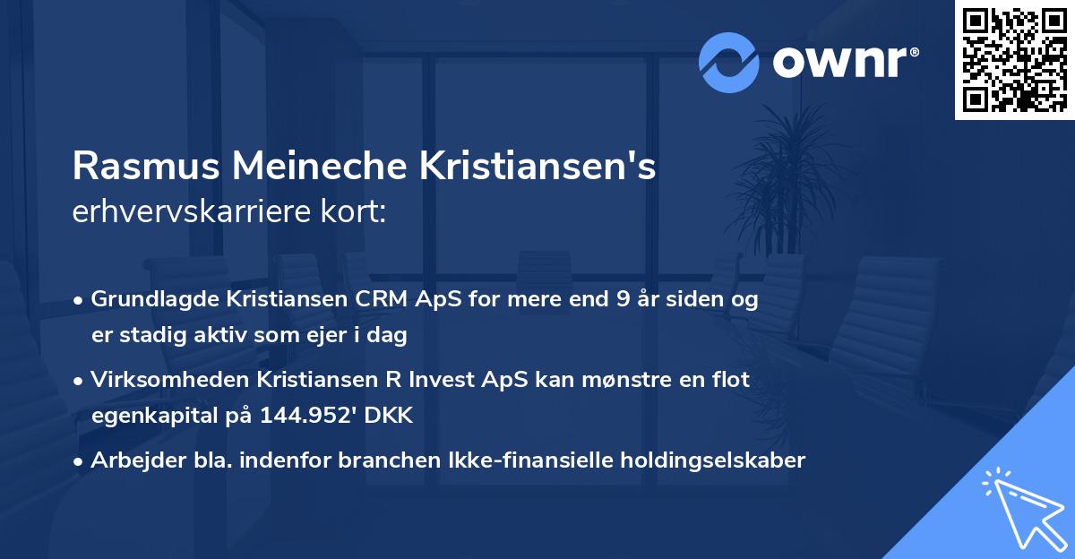 Rasmus Meineche Kristiansen's erhvervskarriere kort