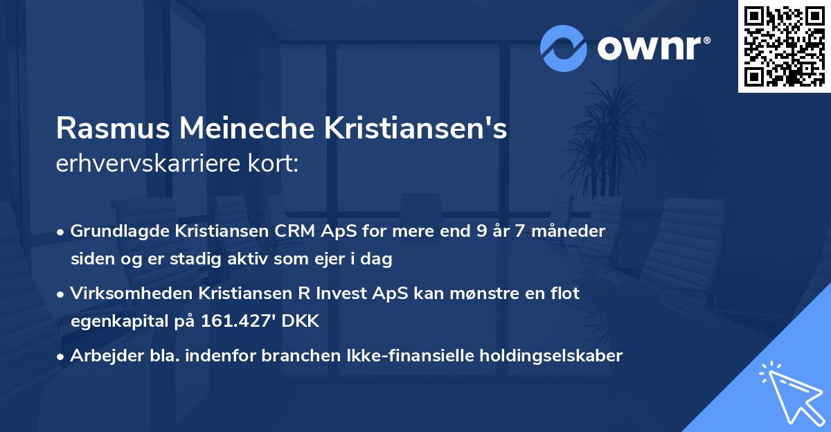 Rasmus Meineche Kristiansen's erhvervskarriere kort