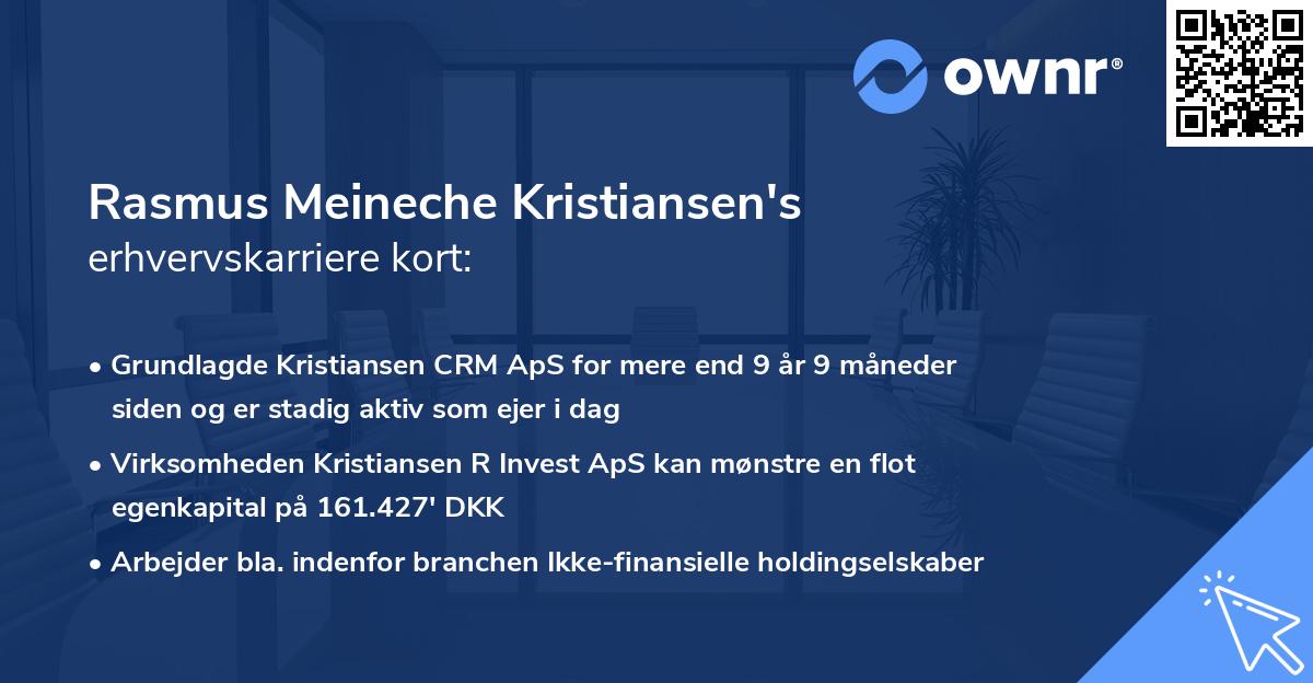 Rasmus Meineche Kristiansen's erhvervskarriere kort
