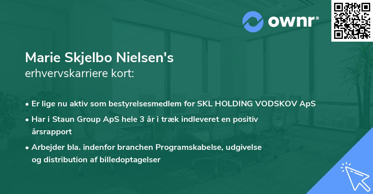 Marie Skjelbo Nielsen's erhvervskarriere kort