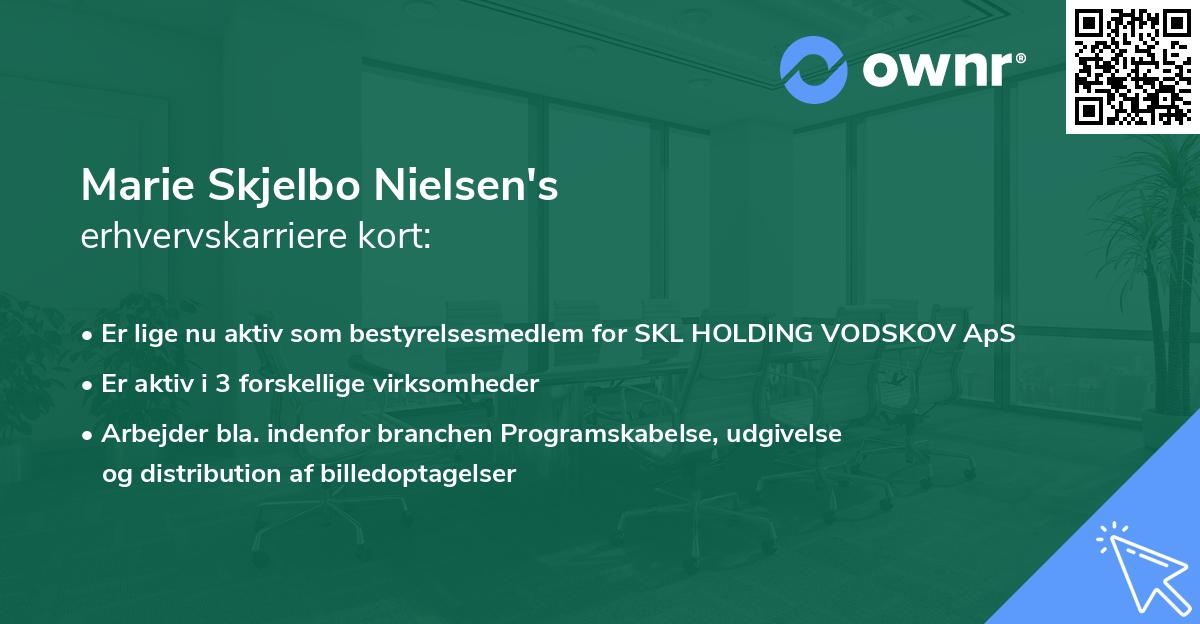 Marie Skjelbo Nielsen's erhvervskarriere kort