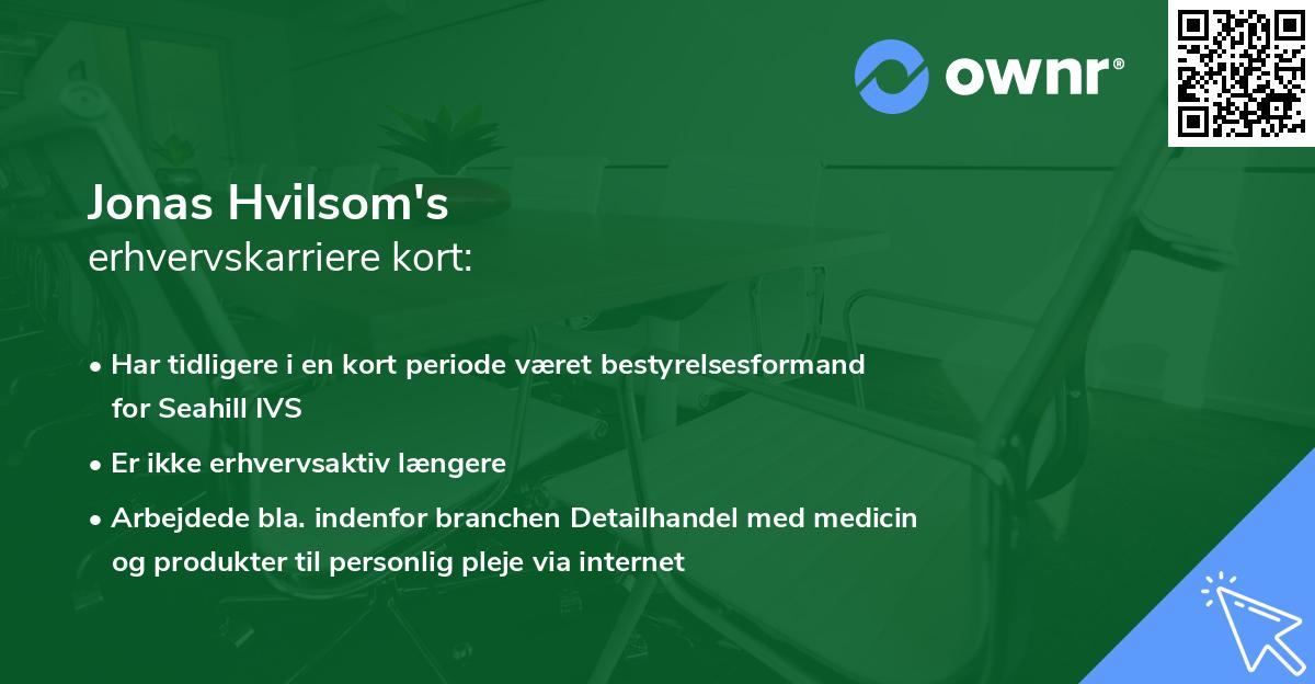 Jonas Hvilsom's erhvervskarriere kort