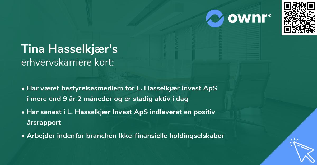 Tina Hasselkjær's erhvervskarriere kort