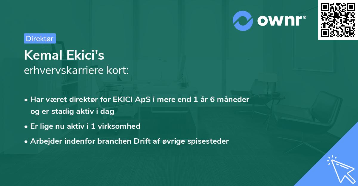 Kemal Ekici's erhvervskarriere kort