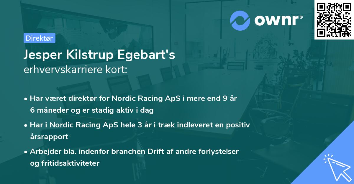 Jesper Kilstrup Egebart's erhvervskarriere kort