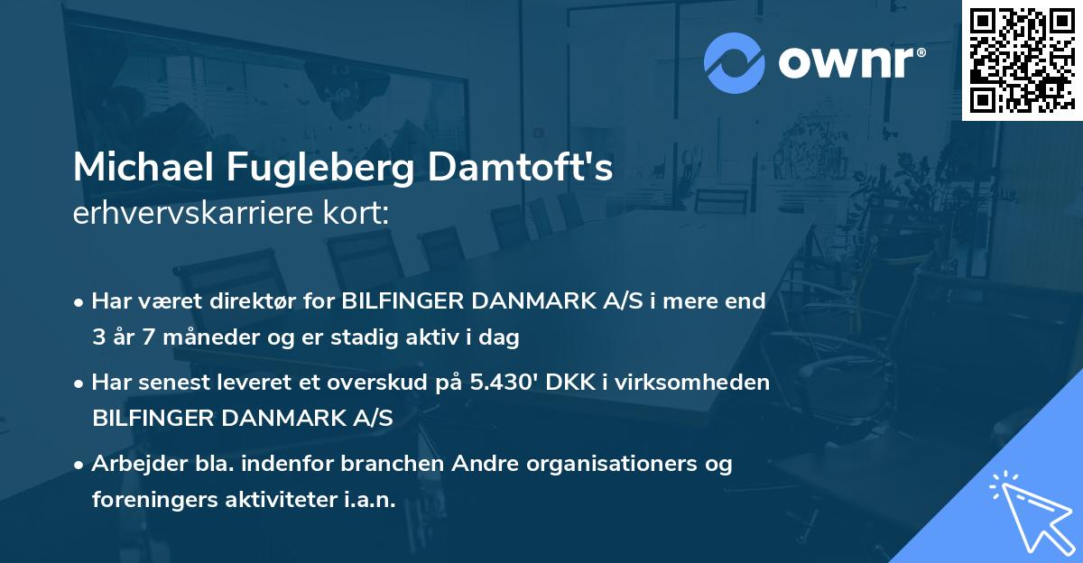 Michael Fugleberg Damtoft's erhvervskarriere kort