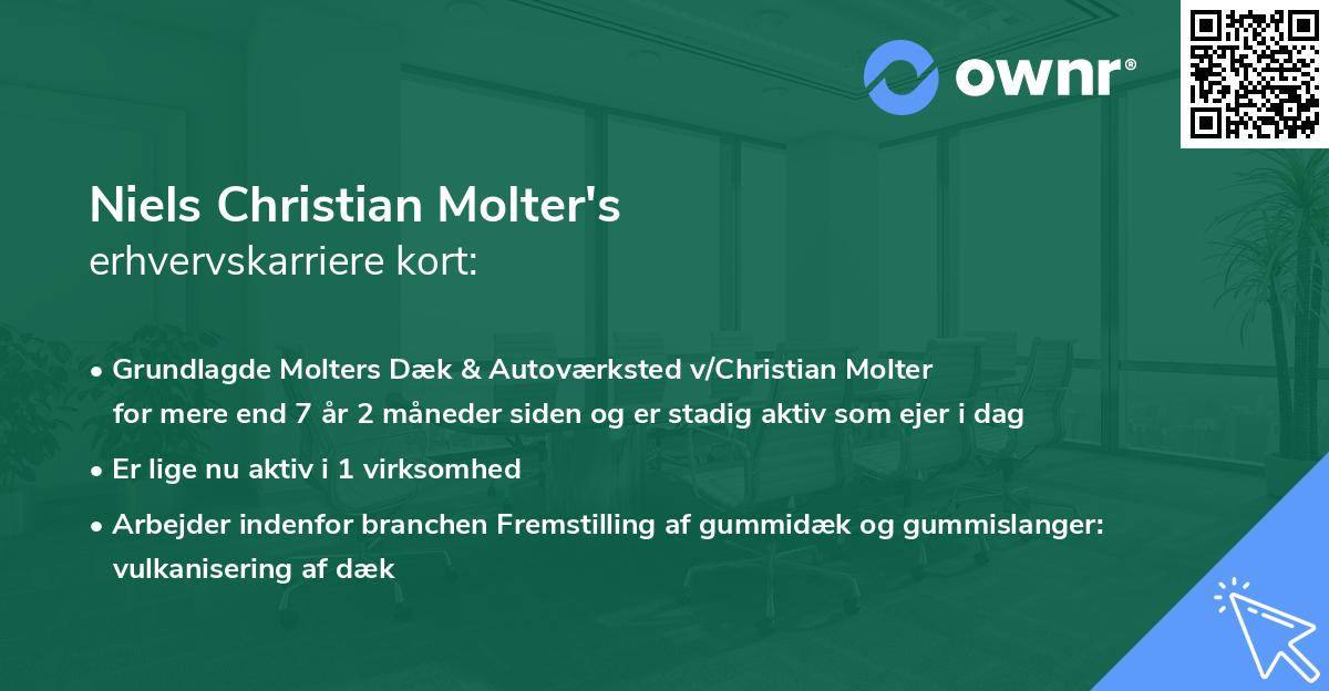 Niels Christian Molter's erhvervskarriere kort