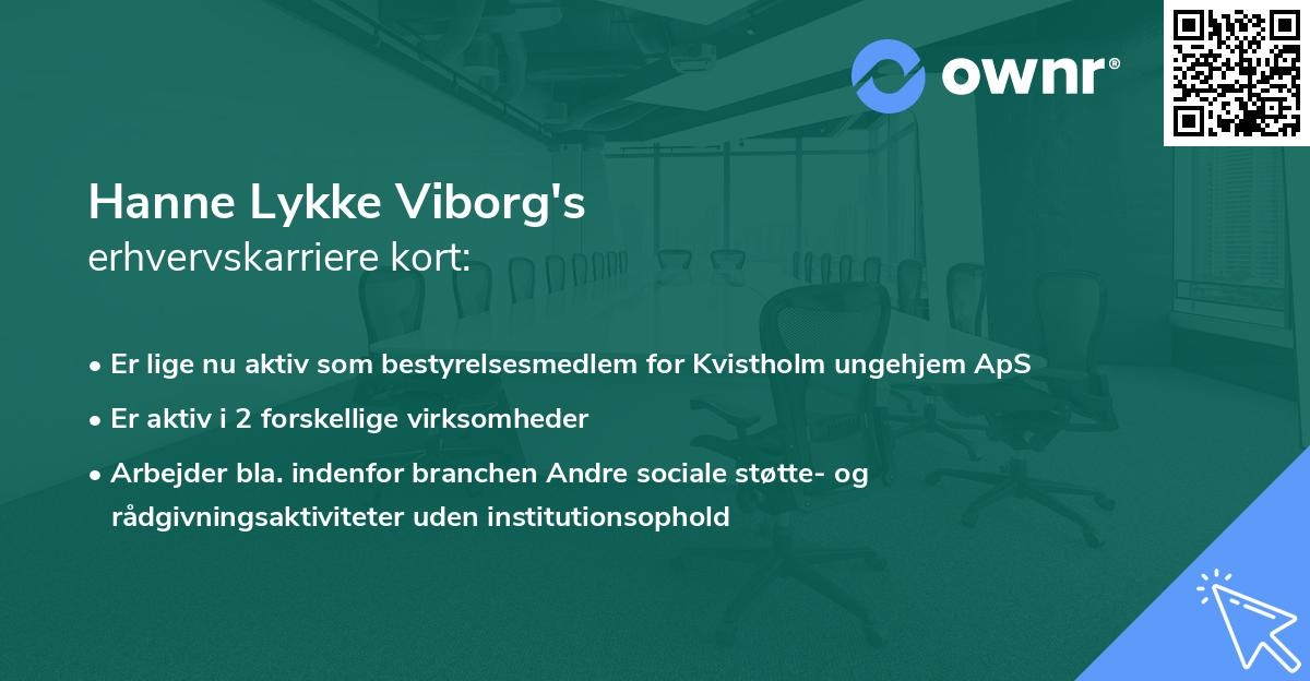 Hanne Lykke Viborg's erhvervskarriere kort