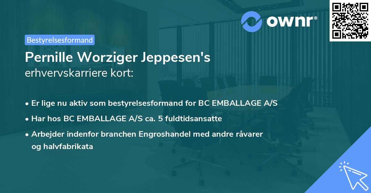 Pernille Worziger Jeppesen's erhvervskarriere kort