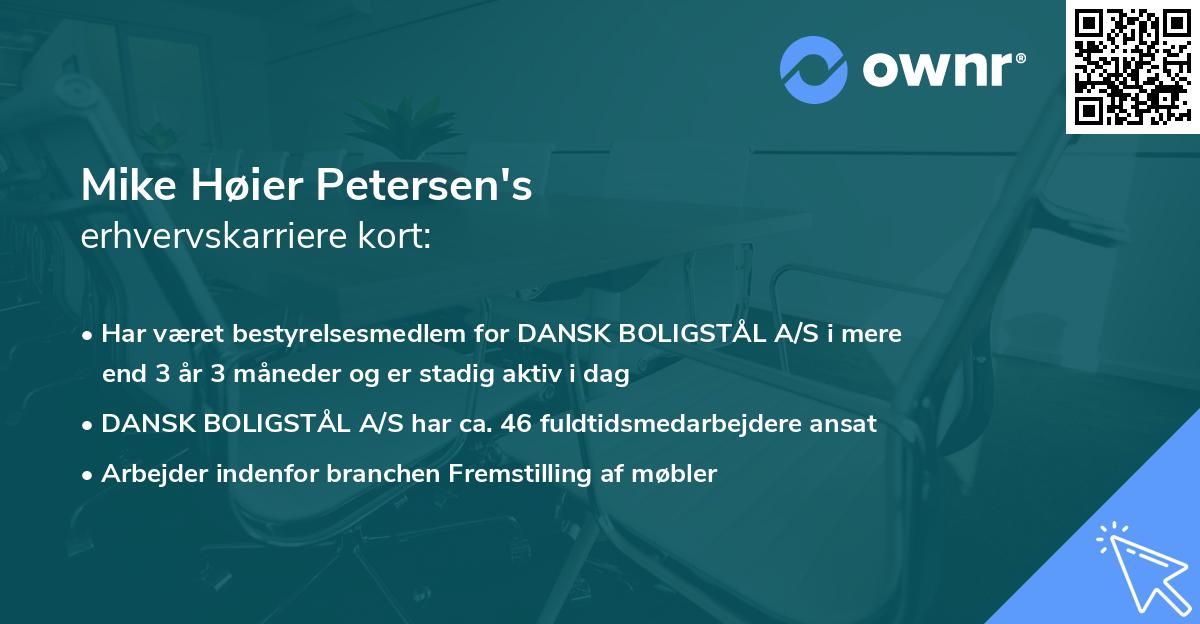 Mike Høier Petersen's erhvervskarriere kort