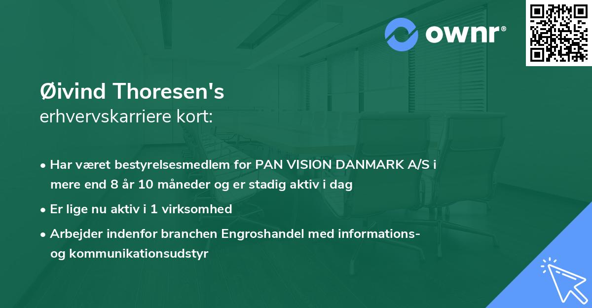 Øivind Thoresen's erhvervskarriere kort