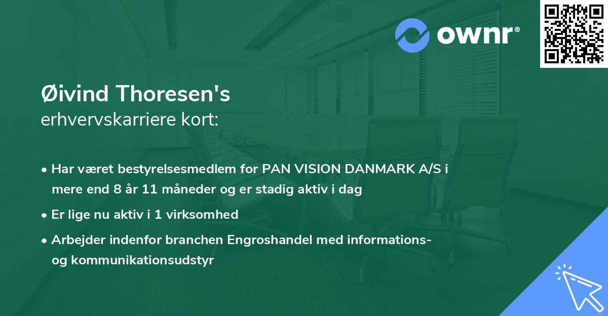 Øivind Thoresen's erhvervskarriere kort