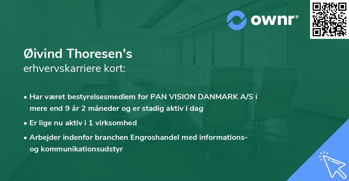 Øivind Thoresen's erhvervskarriere kort