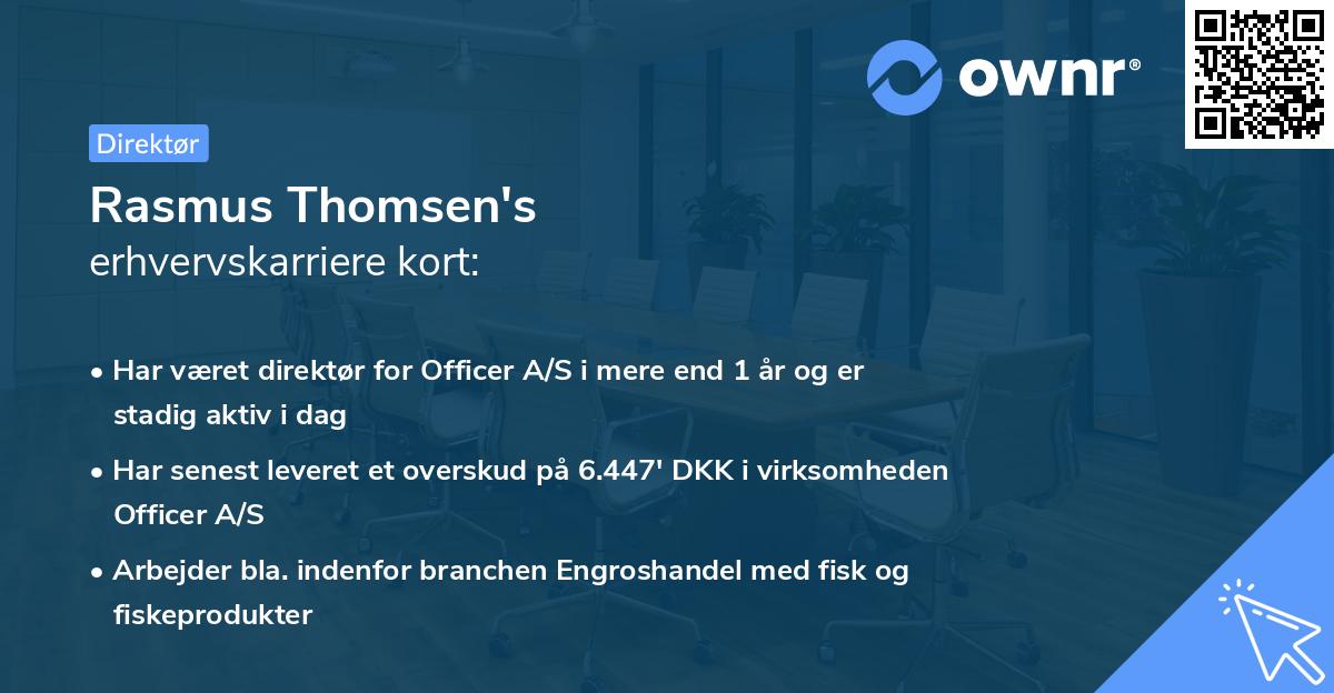 Rasmus Thomsen's erhvervskarriere kort