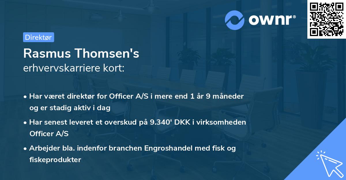 Rasmus Thomsen's erhvervskarriere kort
