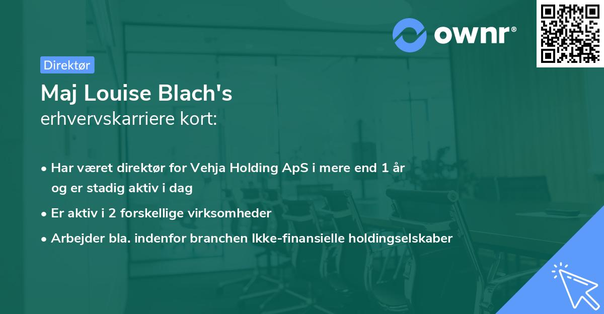 Maj Louise Blach's erhvervskarriere kort