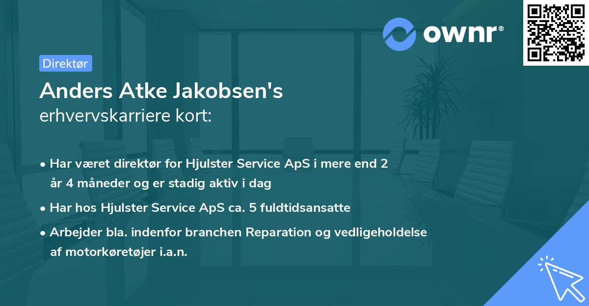 Anders Atke Jakobsen's erhvervskarriere kort