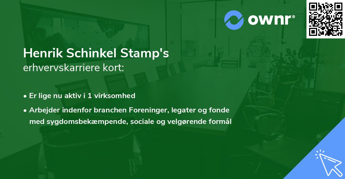 Henrik Schinkel Stamp's erhvervskarriere kort