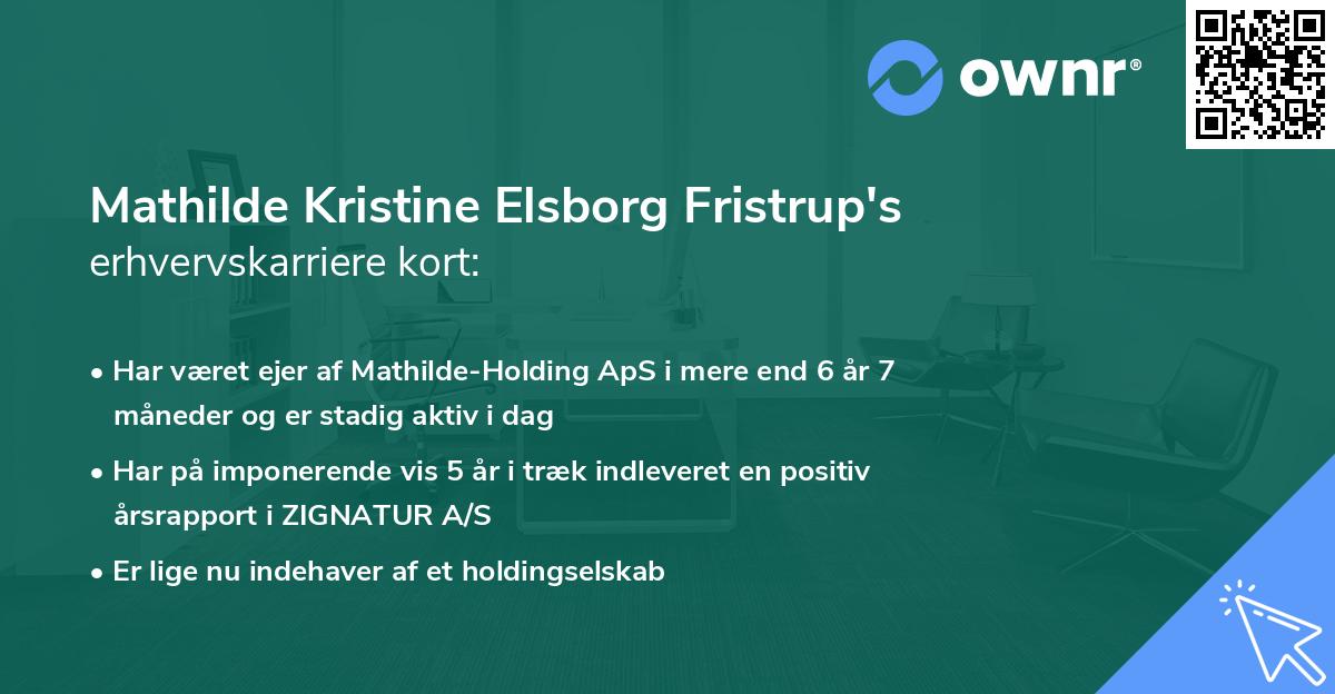 Mathilde Kristine Elsborg Fristrup's erhvervskarriere kort