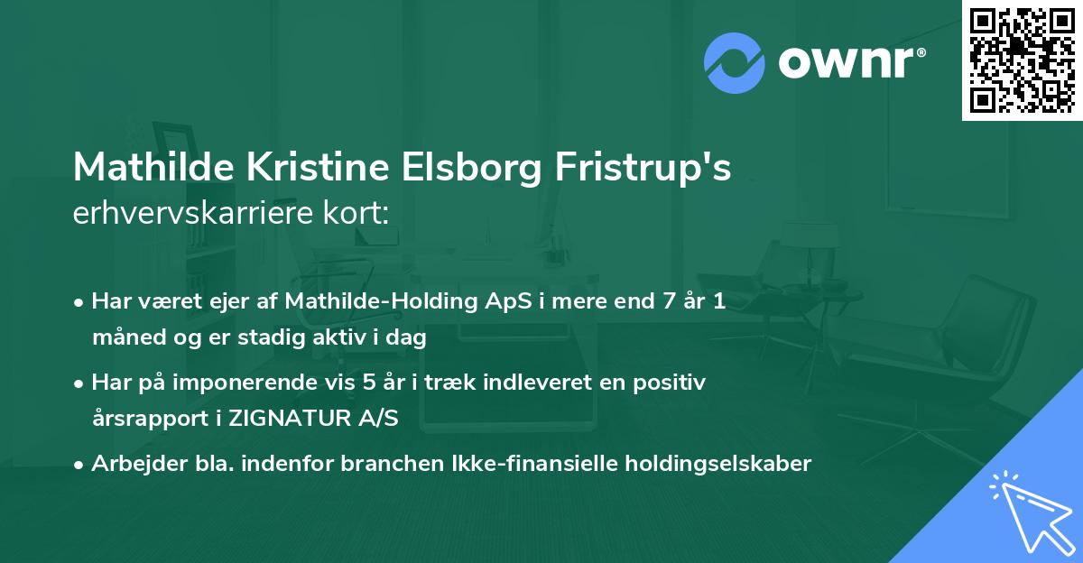 Mathilde Kristine Elsborg Fristrup's erhvervskarriere kort