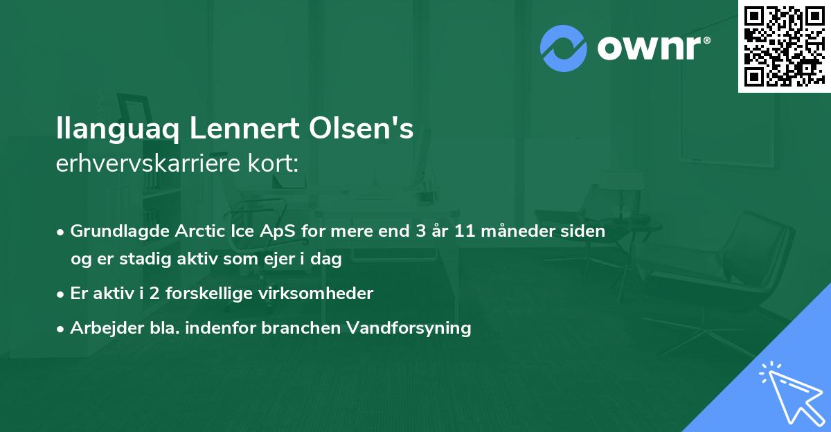 Ilanguaq Lennert Olsen's erhvervskarriere kort