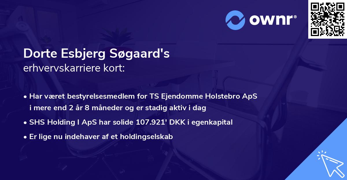 Dorte Esbjerg Søgaard's erhvervskarriere kort