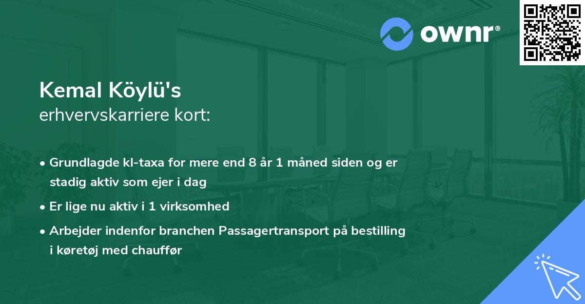 Kemal Köylü's erhvervskarriere kort