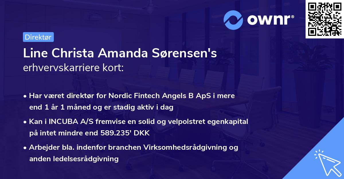 Line Christa Amanda Sørensen's erhvervskarriere kort