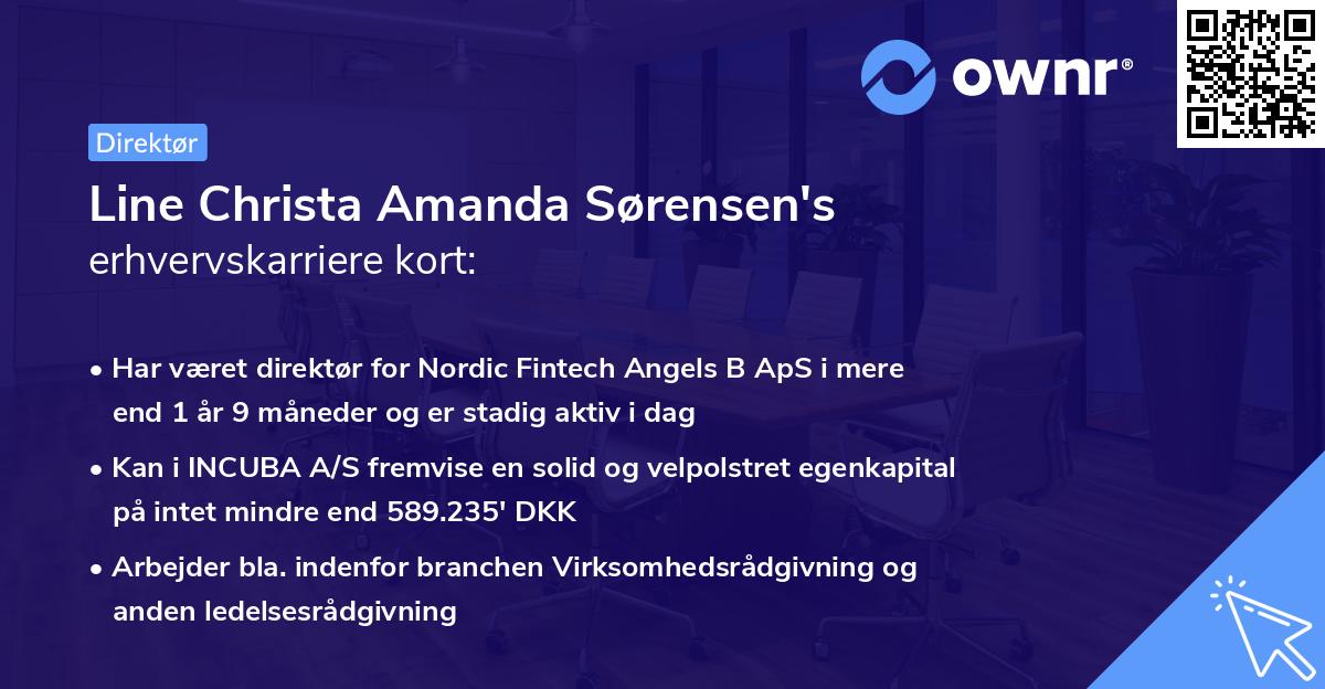 Line Christa Amanda Sørensen's erhvervskarriere kort