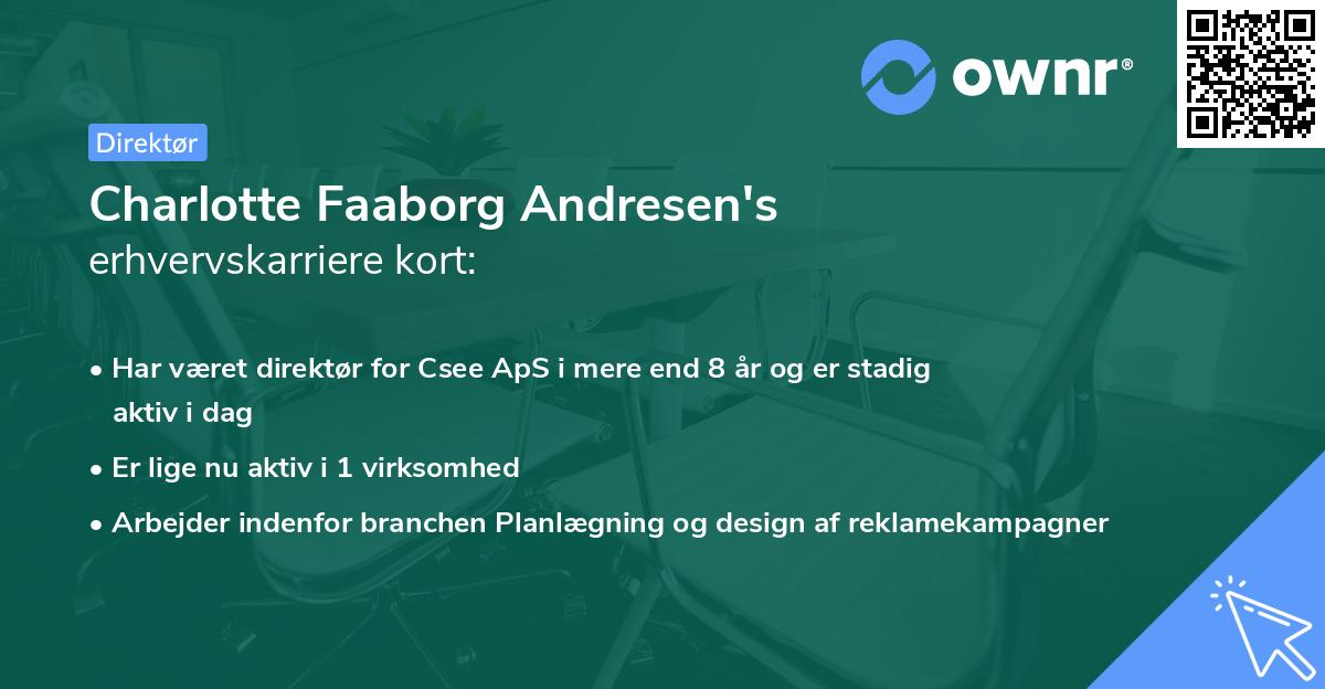 Charlotte Faaborg Andresen's erhvervskarriere kort