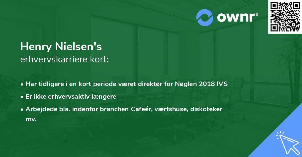 Henry Nielsen's erhvervskarriere kort