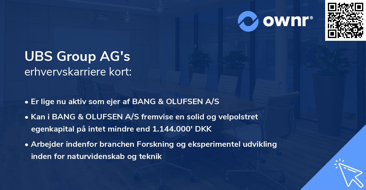 UBS Group AG's erhvervskarriere kort