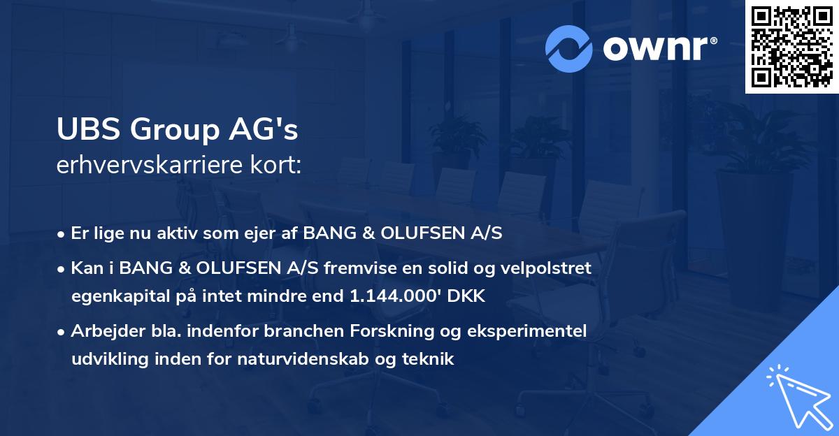 UBS Group AG's erhvervskarriere kort