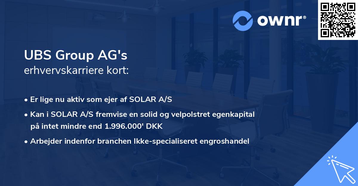 UBS Group AG's erhvervskarriere kort