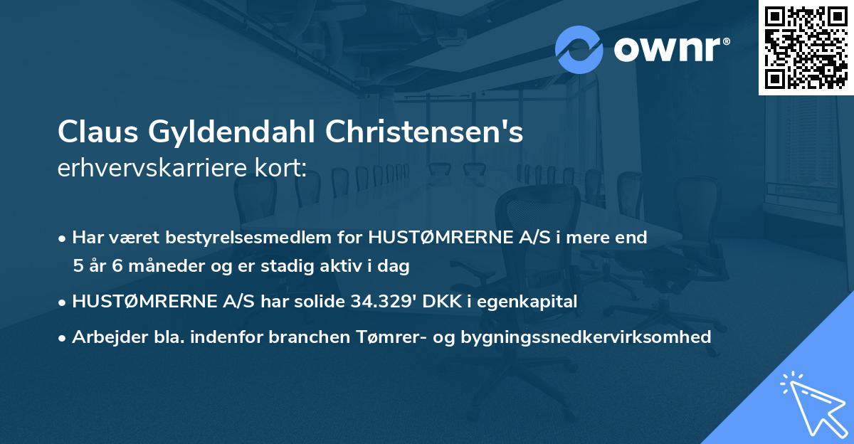 Claus Gyldendahl Christensen's erhvervskarriere kort