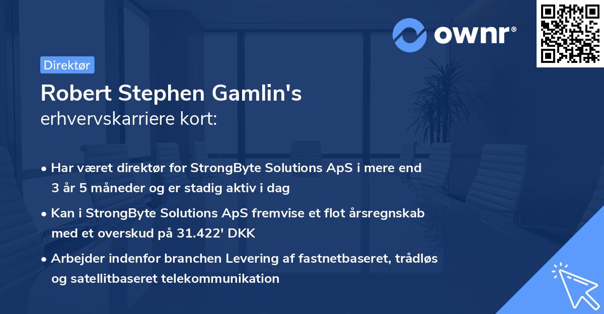 Robert Stephen Gamlin's erhvervskarriere kort