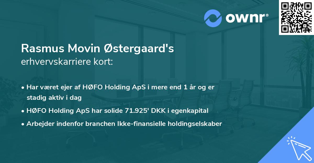 Rasmus Movin Østergaard's erhvervskarriere kort