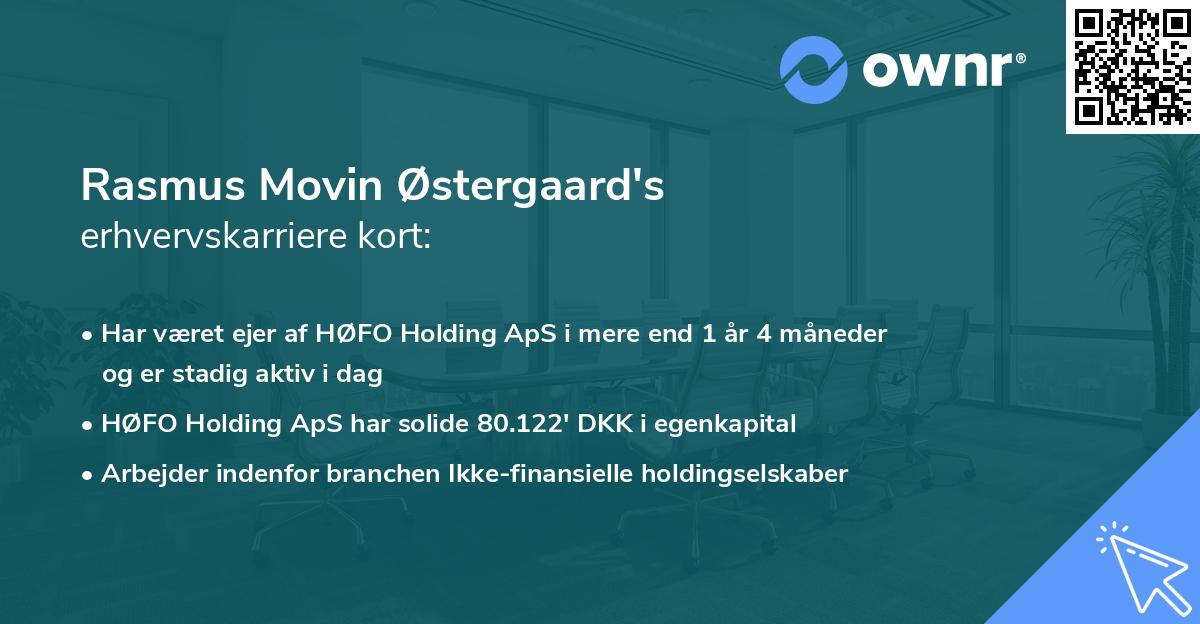 Rasmus Movin Østergaard's erhvervskarriere kort