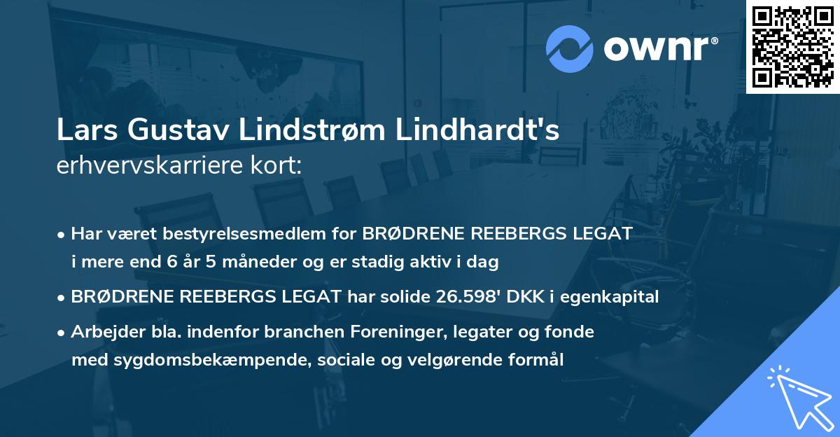 Lars Gustav Lindstrøm Lindhardt's erhvervskarriere kort