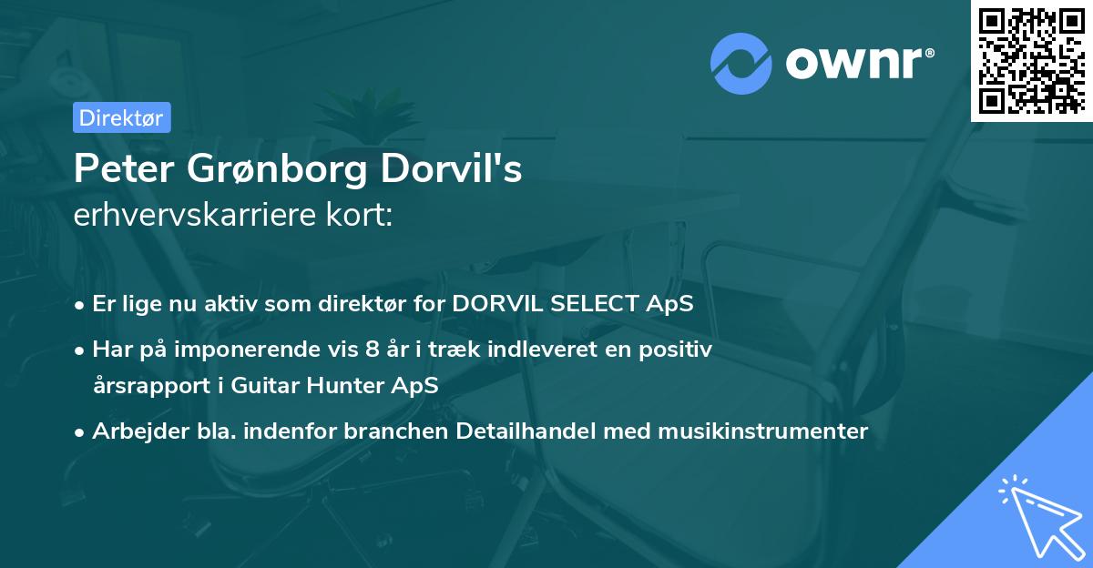 Peter Grønborg Dorvil's erhvervskarriere kort