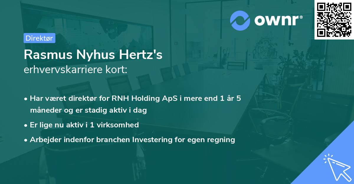 Rasmus Nyhus Hertz's erhvervskarriere kort