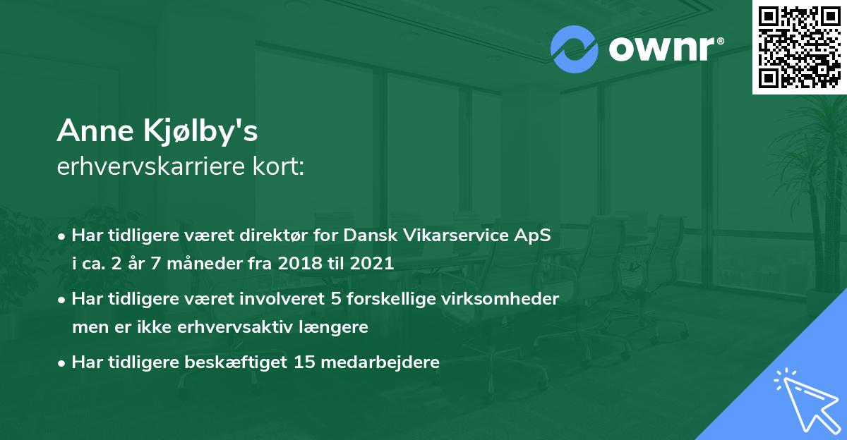 Anne Kjølby's erhvervskarriere kort