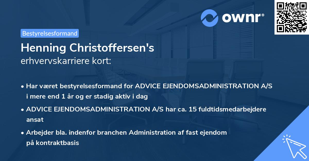 Henning Christoffersen's erhvervskarriere kort