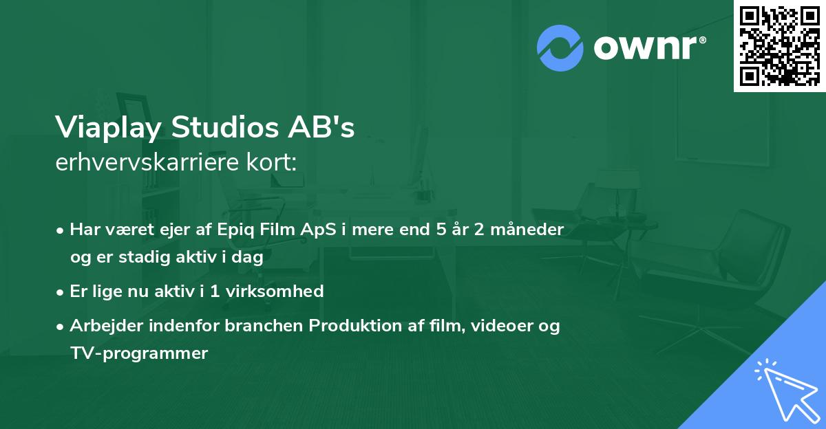 Viaplay Studios AB's erhvervskarriere kort
