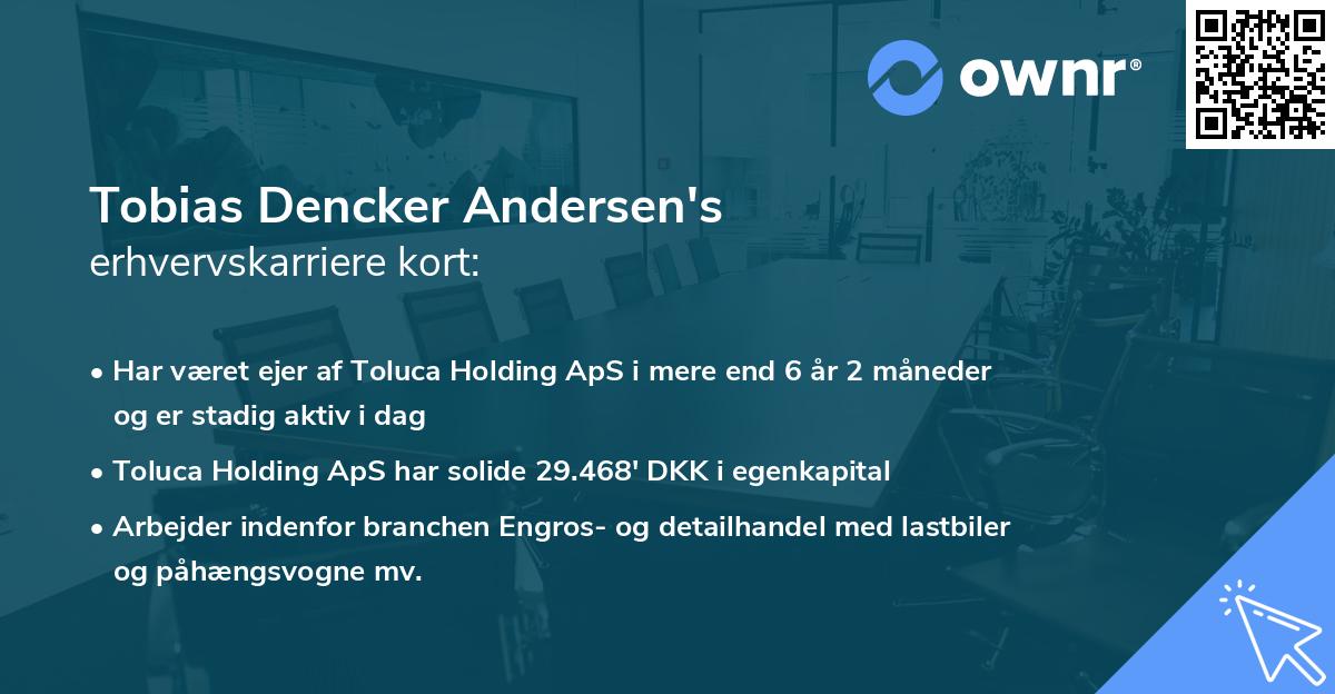 Tobias Dencker Andersen's erhvervskarriere kort