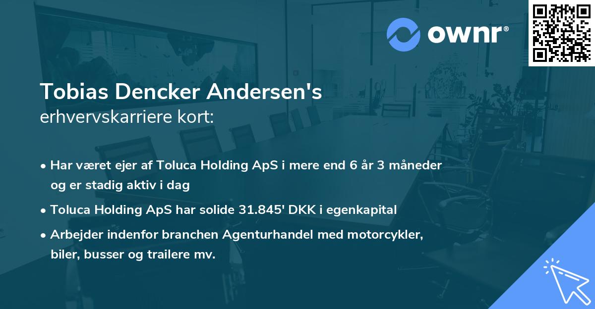 Tobias Dencker Andersen's erhvervskarriere kort