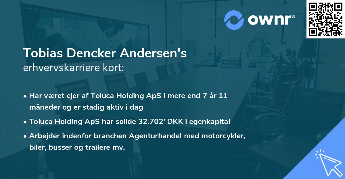 Tobias Dencker Andersen's erhvervskarriere kort